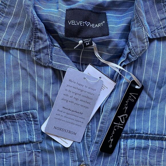 NWT Nordstrom’s Velvet Heart Button Up Collared Dress. Pockets. Size Medium. - Picture 7 of 16